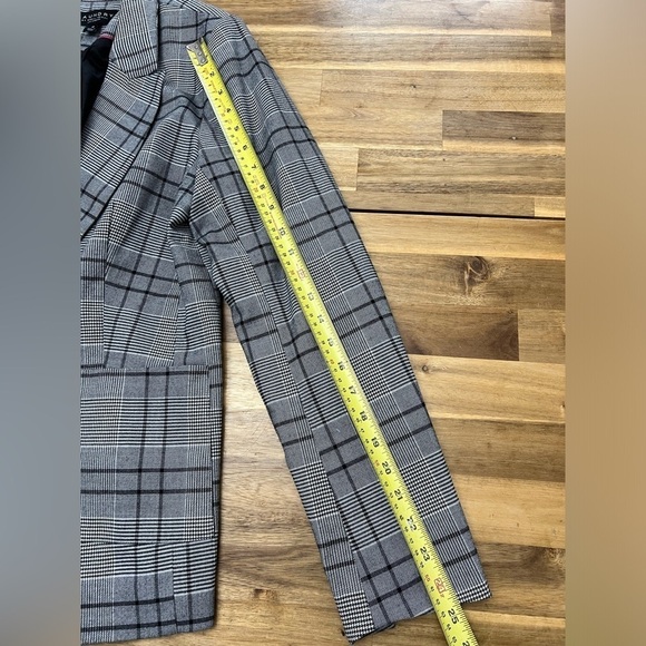 Laundry by Shelli Segal Professional Blazer Black and White Plaid Stretch Sz 10 - Picture 12 of 14